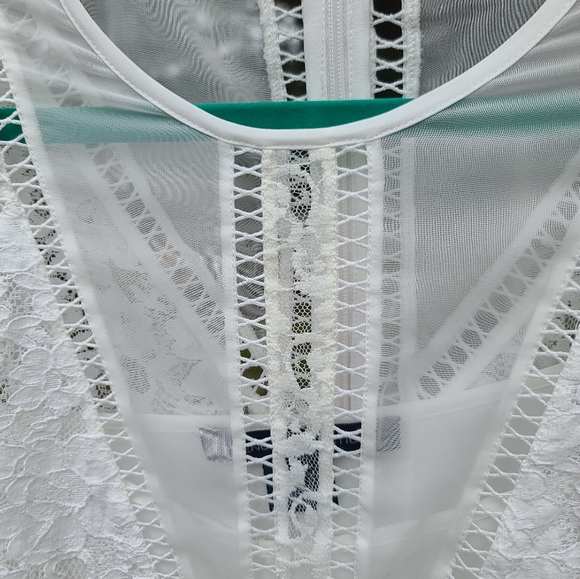 French Connection Chante Lace Minidress size 10 bridal shower bachelorette - Picture 6 of 14